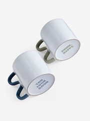 Novogratz 2 Pack White contrast Wiggle Handle Mugs with Slogan - Image 5 of 6
