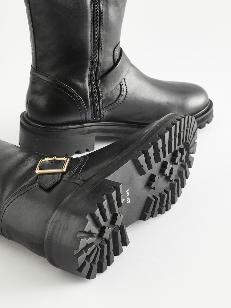 Black Forever Comfort® Buckle Detail Knee High Boots - Image 8 of 8