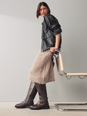 Maro Ciocolată - Cizme până la genunchi Forever Comfort ® Leather Rider - Image 3 of 7