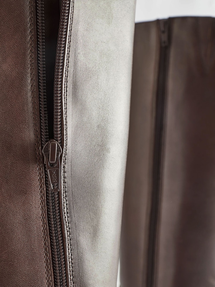 Maro Ciocolată - Cizme până la genunchi Forever Comfort ® Leather Rider - Image 7 of 7