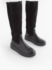 Schwarz - Forever Comfort® Fellimitat Stiefel mit Kunstpelzfutter - Bild 3 von 8