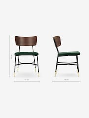 MADE.COM Set of 2 Green Amalyn Dining Chairs in Velvet - Image 4 of 4