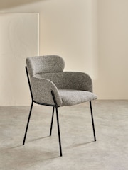 MADE.COM Grey Marl Boucle Ezra Dining Chair - Image 2 of 6