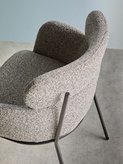 MADE.COM Grey Marl Boucle Ezra Dining Chair - Image 4 of 6