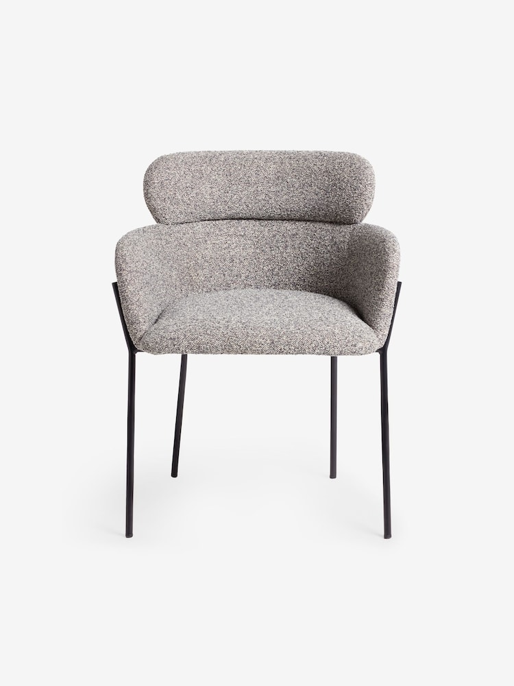 MADE.COM Grey Marl Boucle Ezra Dining Chair - Image 6 of 6
