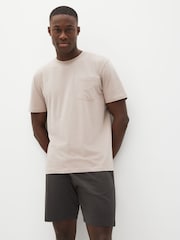 Green/Navy Blue/Bone Cream 100% Cotton Jersey Pyjamas Shorts Set 3 Pack - Image 10 of 14