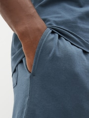 Green/Navy Blue/Bone Cream 100% Cotton Jersey Pyjamas Shorts Set 3 Pack - Image 14 of 14