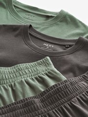Green/Grey Cuffed Pyjamas 2 Pack - Image 3 of 4