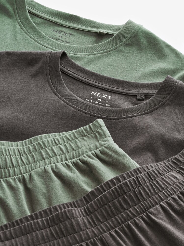 Green/Grey Cuffed Pyjamas 2 Pack - Image 3 of 4