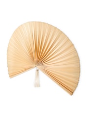 Oliver Bonas Natural Large Bamboo Fan Wall Hanging - Image 2 of 2