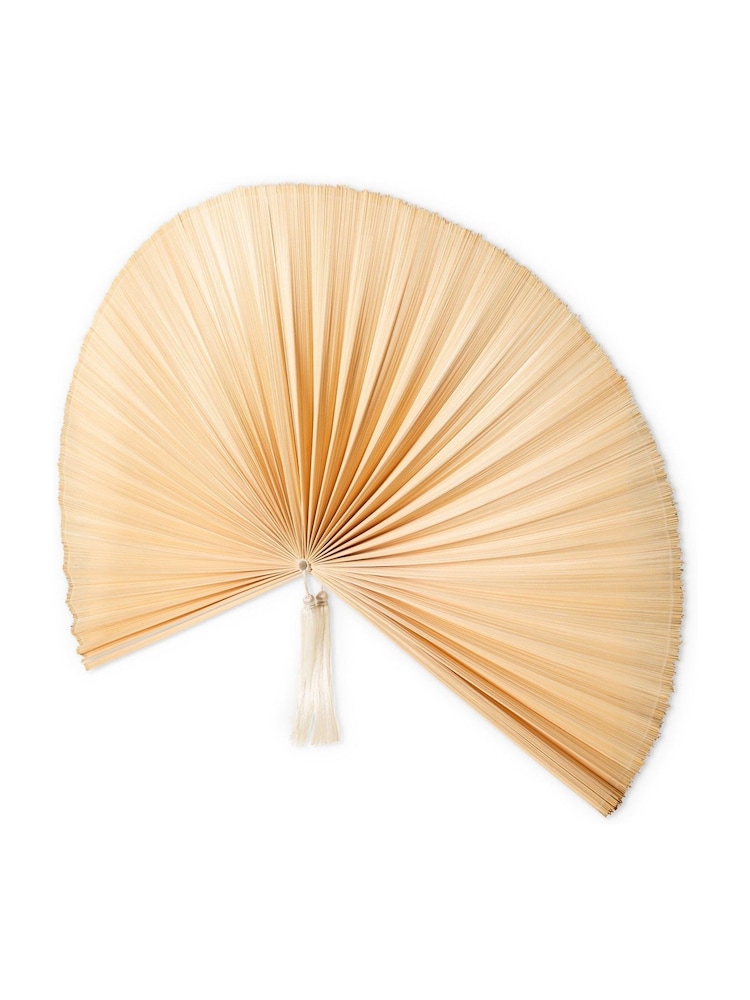 Oliver Bonas Natural Large Bamboo Fan Wall Hanging - Image 2 of 2