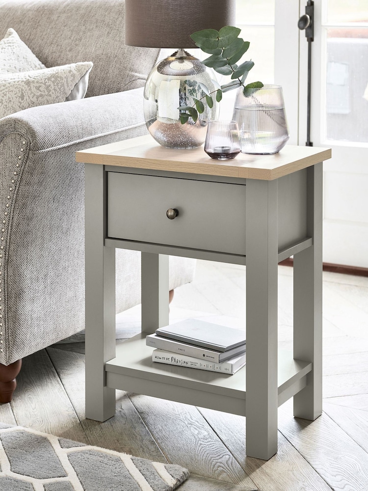 Dove Grey Malvern Oak Effect Side Table - Image 1 of 11