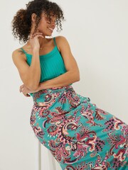 FatFace Green Shona Festival Maxi Skirt - Image 4 of 6