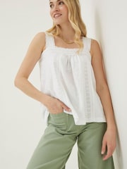 FatFace White Embroidered Viv Cami - Image 1 of 5