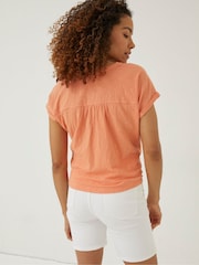 FatFace Orange Fran Tie Front Top - Image 2 of 5