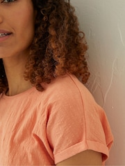 FatFace Orange Fran Tie Front Top - Image 4 of 5