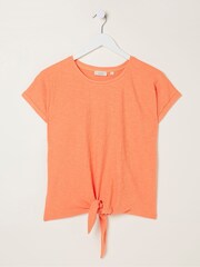 FatFace Orange Fran Tie Front Top - Image 5 of 5