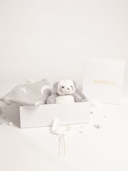 Babbico Grey Panda Plush Toy With Moon And Star 100% Cotton Blanket 2 Piece Baby Gift Set - Image 2 of 4
