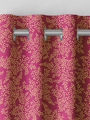 Sara Miller Fuchsia 100% Cotton Little Leaves Made to Measure Curtains - Image 7 of 9
