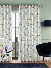 Sara Miller Duck Egg 100% Cotton Orchard Floral Made to Measure Curtains - Image 1 of 9