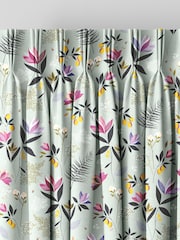 Sara Miller Duck Egg 100% Cotton Orchard Floral Made to Measure Curtains - Image 5 of 9