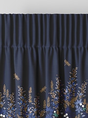 Sara Miller Navy 100% Cotton Wisteria Made to Measure Curtains - Image 6 of 9