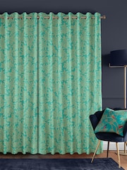 Sara Miller Green Little Leaves Made to Measure Curtains - Image 2 of 9