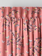 Sara Miller Peach 100% Cotton Butterflies & Trellis Made to Measure Curtains - Image 5 of 9