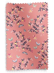 Sara Miller Peach 100% Cotton Butterflies & Trellis Made to Measure Curtains - Image 9 of 9