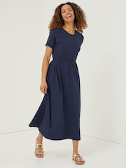 FatFace Blue Navi Jersey Midi Dress - Image 1 of 6