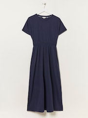 FatFace Blue Navi Jersey Midi Dress - Image 6 of 6