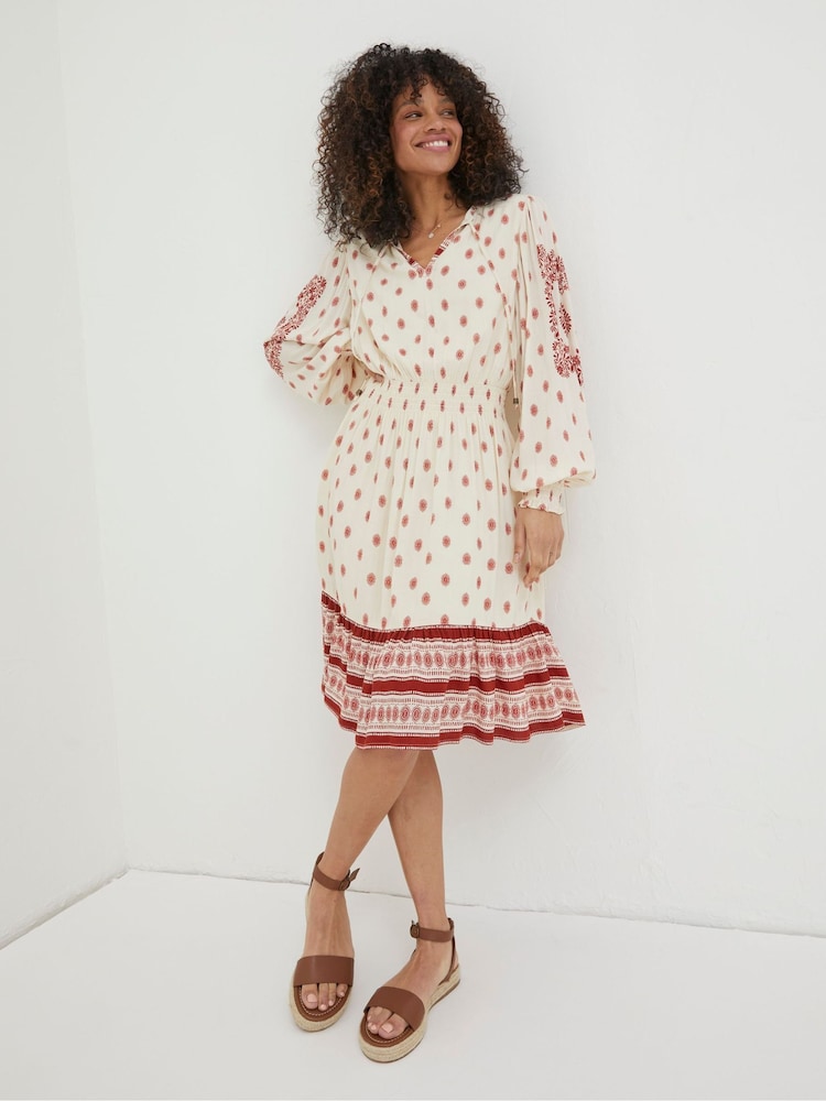 FatFace Natural Devin Bandana Dress - Image 1 of 6