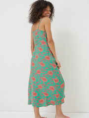 FatFace Green Ariel Bali Blooms Midi Dress - Image 2 of 5