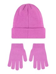 Nike Pink Kids Club Beanie Hat and Gloves Set - Image 2 of 3