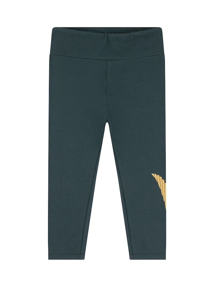 Nike Green/Gold Little Kids Shine Leggings - Image 2 of 3