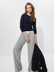 Navy Soft Touch Ribbed Long Sleeve T-Shirt with TENCEL™ Lyocell - Image 2 of 6