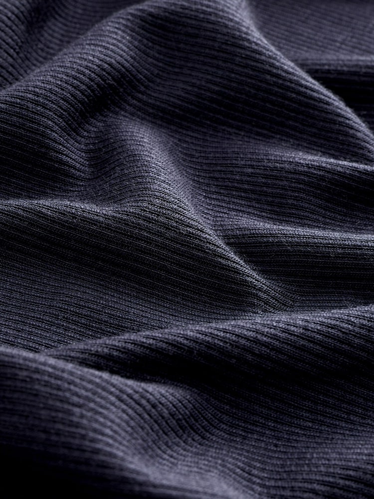 Navy Soft Touch Ribbed Long Sleeve T-Shirt with TENCEL™ Lyocell - Image 6 of 6