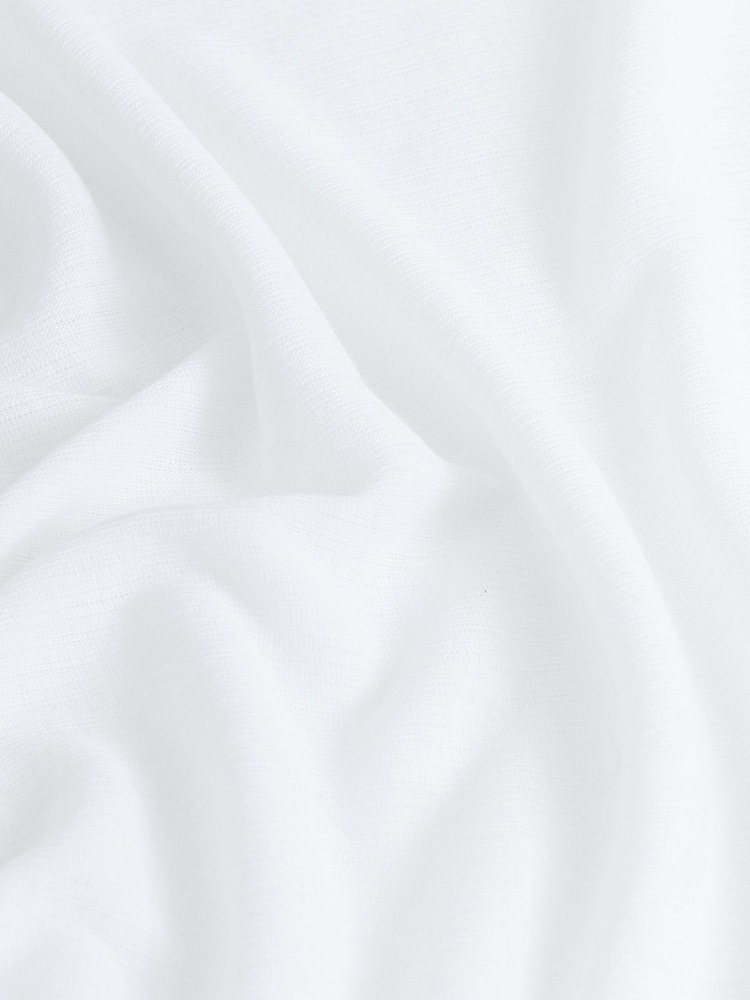 White Long Sleeve High Neck Semi-Sheer Top - Image 6 of 6