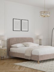 Natural Pebble Opulent Velvet Matson Upholstered Bed Frame - Image 1 of 7
