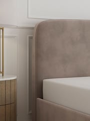 Natural Pebble Opulent Velvet Matson Upholstered Bed Frame - Image 4 of 7