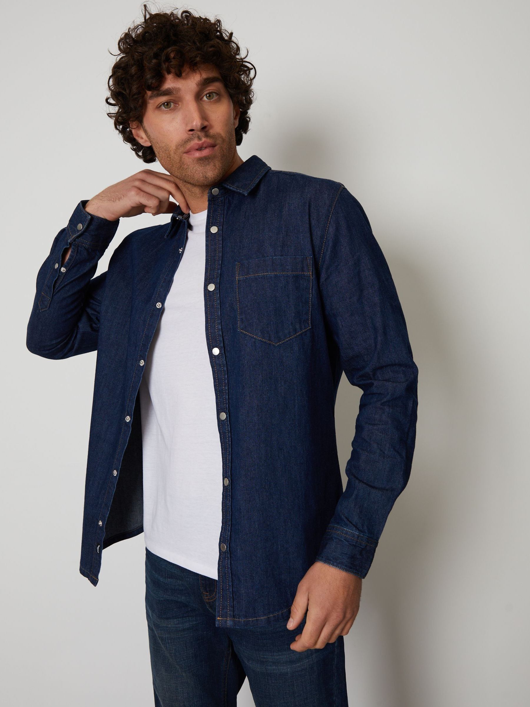 Grey jeans blue denim shirt new arrivals