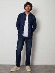 Threadbare Dark Blue Denim Long Sleeve 100% Cotton Shirt - Image 3 of 4