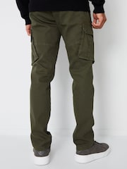 Threadbare Khaki Cotton Cargo Pocket Trousers With Stretch - Image 2 of 4