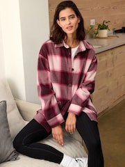 Pink Check Fleece Shacket - Image 2 of 7