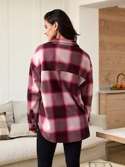 Pink Check Fleece Shacket - Image 3 of 7