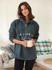 Dark Green Half Zip Fleece Top - Image 1 of 9
