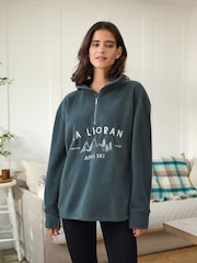 Dark Green Half Zip Fleece Top - Image 3 of 9
