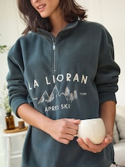 Dark Green Half Zip Fleece Top - Image 6 of 9