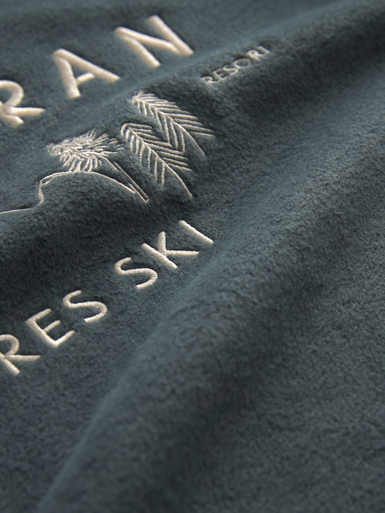 Dark Green Half Zip Fleece Top - Image 9 of 9