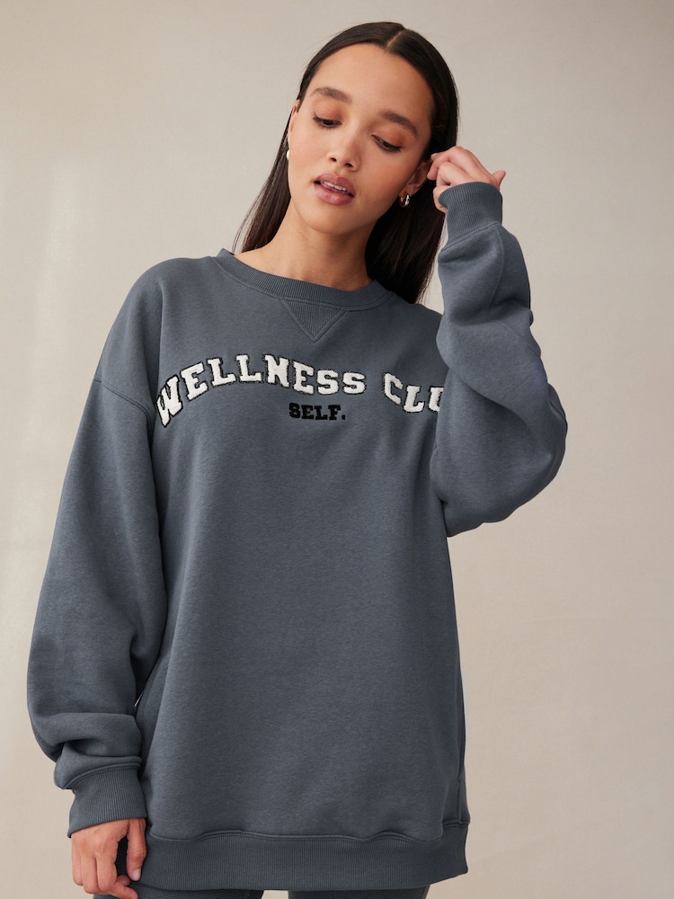 self. Navy Blue Wellness Club Sweatshirt - Image 1 of 8